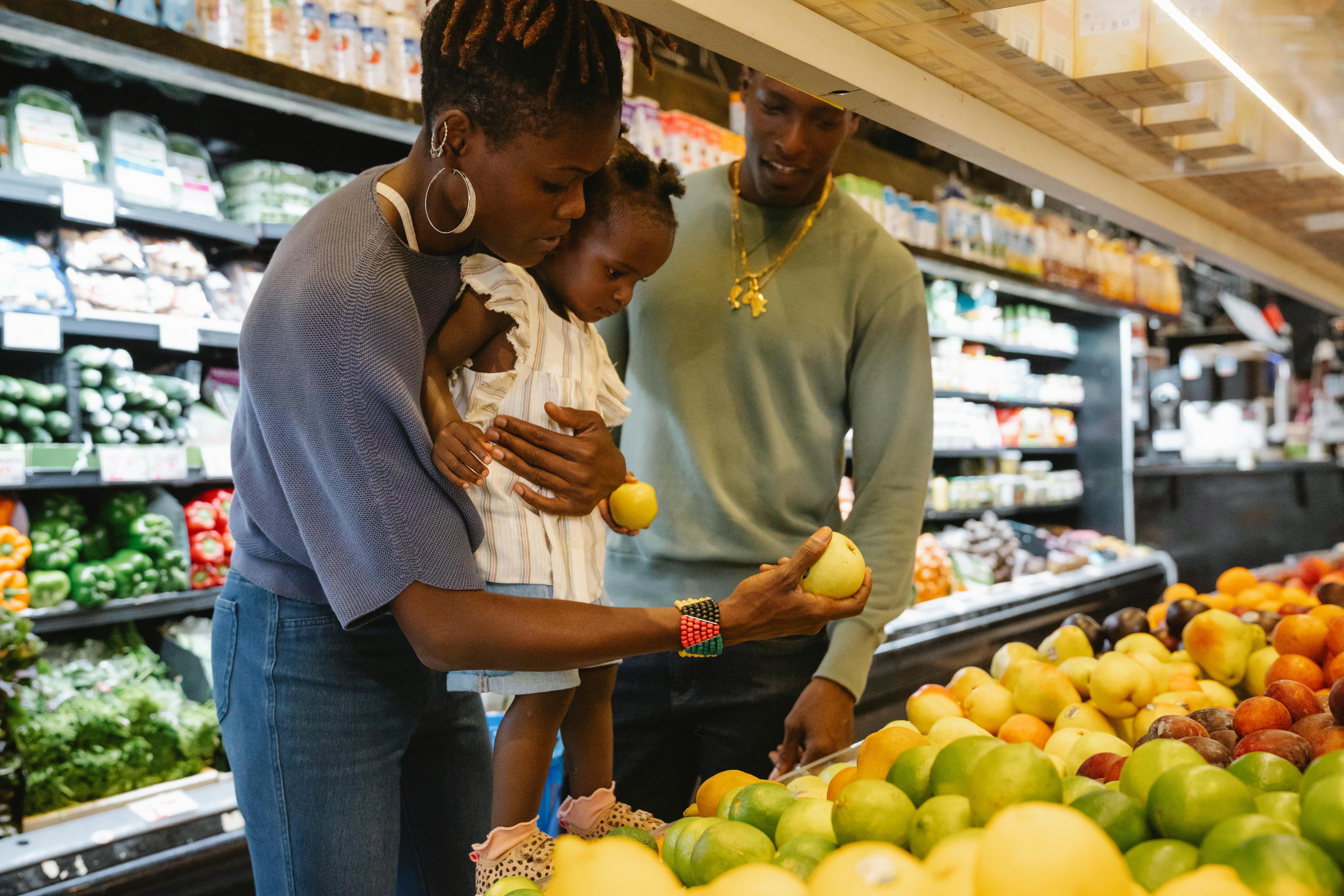 Family shopping together